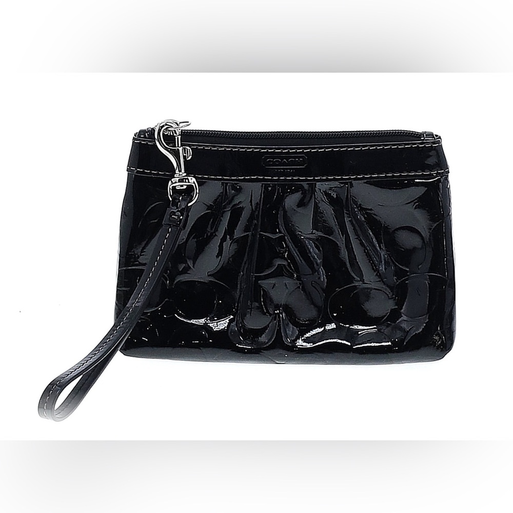 Coach Black patent leather wristlet